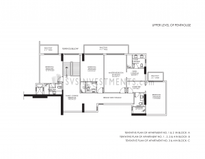 DLF Crest Floor Plan, Tower Block B, Unit Number 1 and 2 and 3 and 4, 6221 Square Feet, 5 Bedroom Penthouse Upper Level on Top Floor